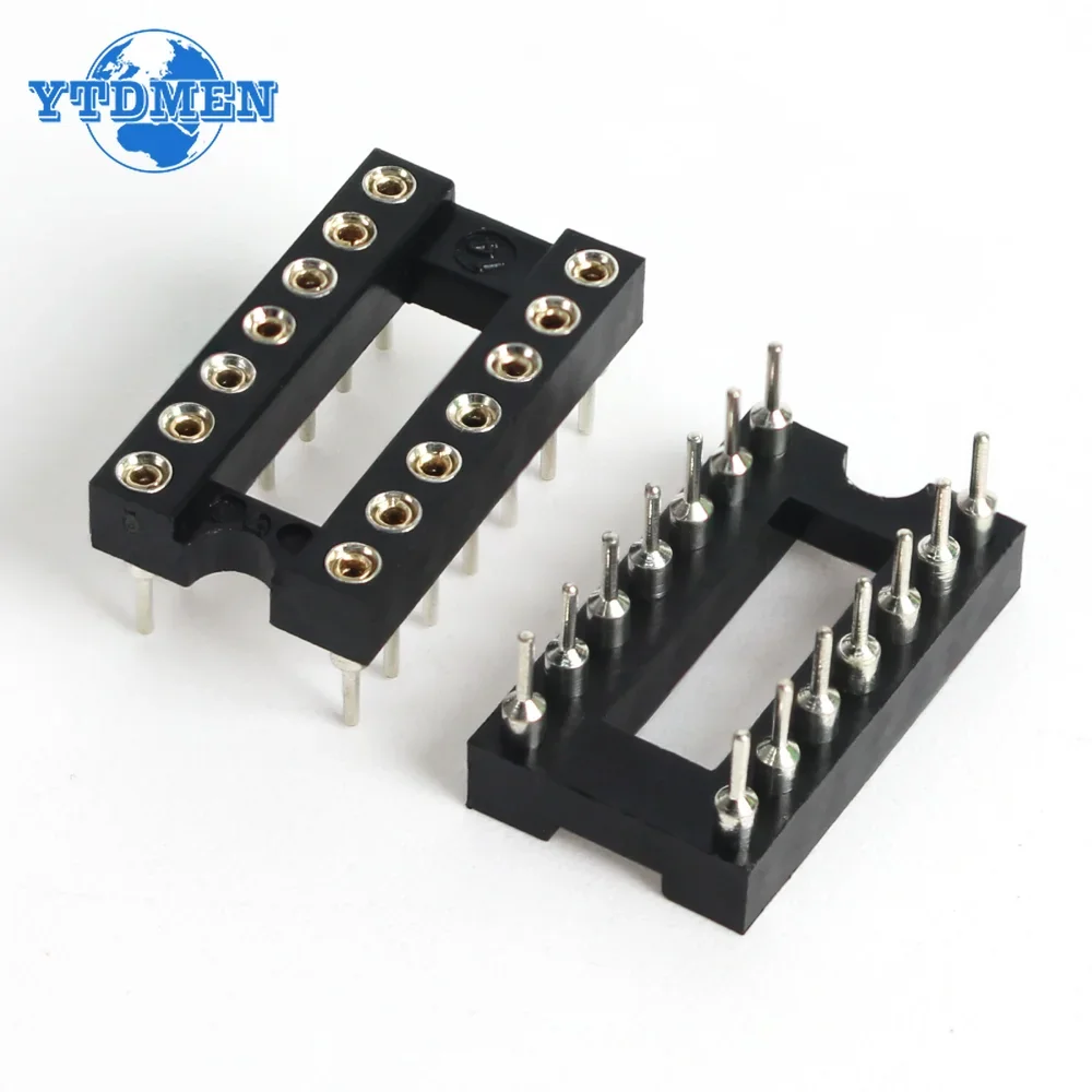 10PCS IC Sockets DIP6 DIP8 DIP14 DIP16 DIP18 DIP20 DIP24 DIP28 Pins Round Hole 2.54 PCB Connector DIP Socket 6 8 16 18 20 28 Pin