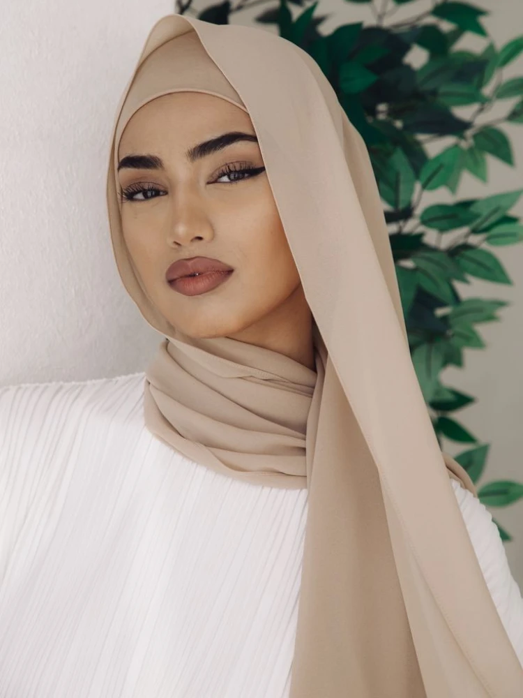 2 Piece Set Chiffon Hijab Matching Undercap Scarf Shawls Head Scarf Headwraps for Women muslim headwear head scarf muslim sets shawl scarf hijab headscarf