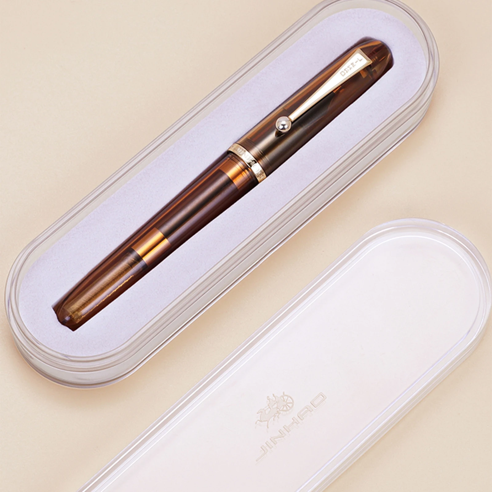 Jinhao 9016 Transparent Fountain Pen Resin ink pens EF F M Nib Student School Stationery Business Office writing Supplies Gifts 3