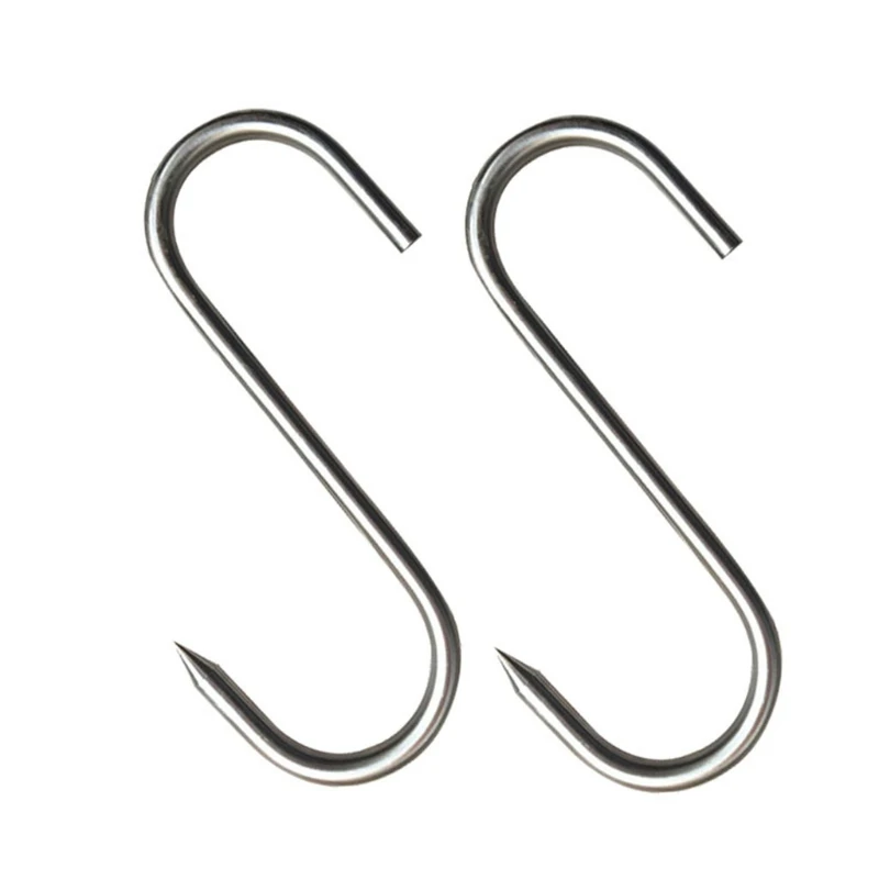 Stainless Steel Sharp Tip Hanging S Hooks for Kitchen and Butcher Shop