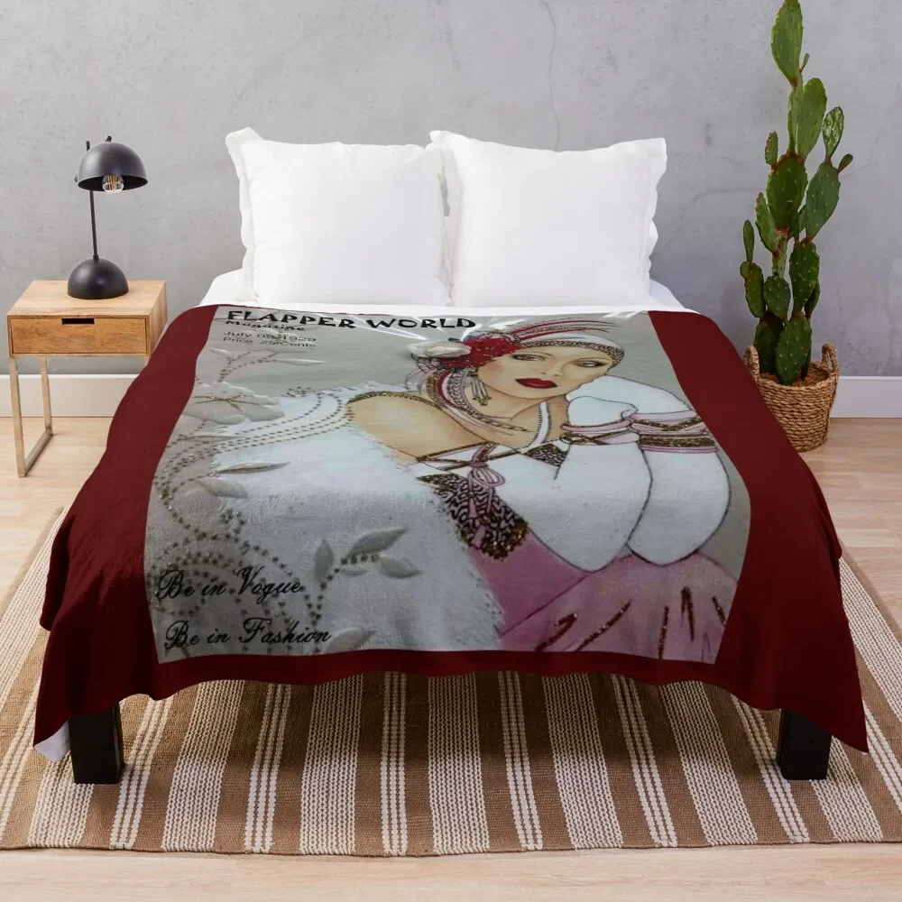 

FLAPPER WORLD : Vintage 1929 Fashion Magazine Advertising Print Throw Blanket Personalized Gift Luxury Moving Blankets