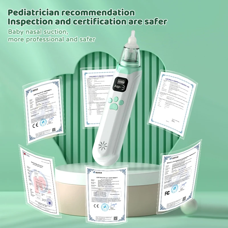Electric Nasal Aspirator Baby Soft Silicone Low Noise Automatic Nose Cleaner Aspirator Safety Convenient
