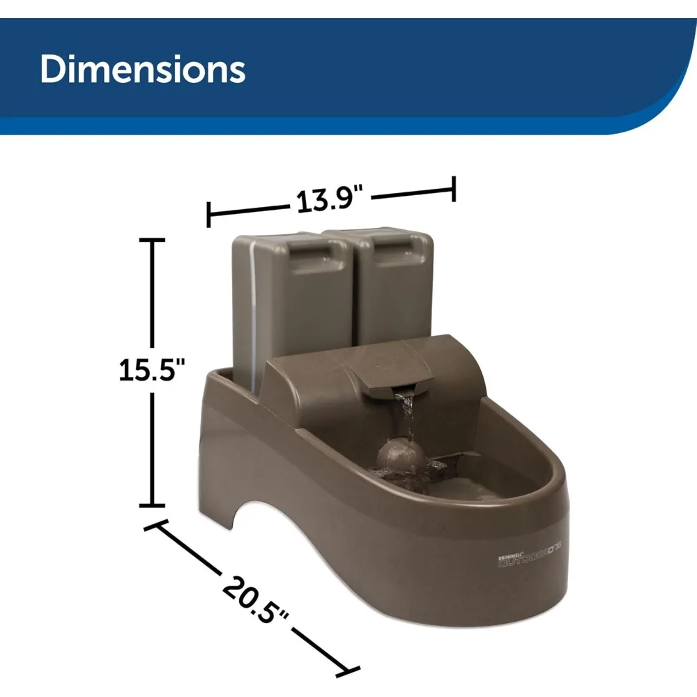 Outdoor Pet Watering Station - Promotes Hydration - Carbon Filter Included - Durable UV,Protected Plastic , BPA,Free ,Holds 450