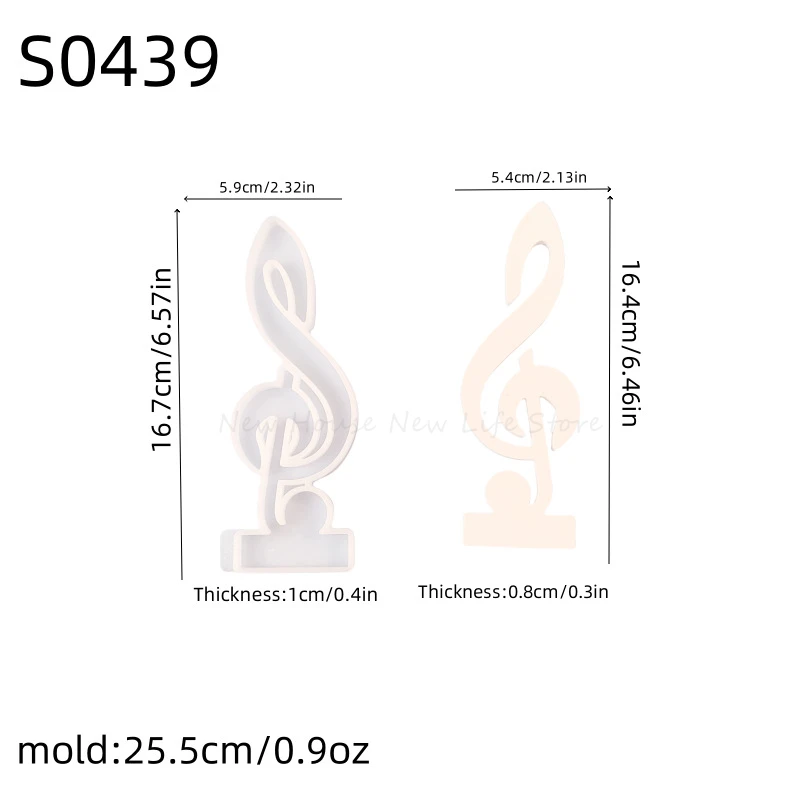 Creative Musical Note Candle Holder Ornaments Silicone Mold DIY Gypsum Concrete Resin Candlestick Making Mould Home Decor