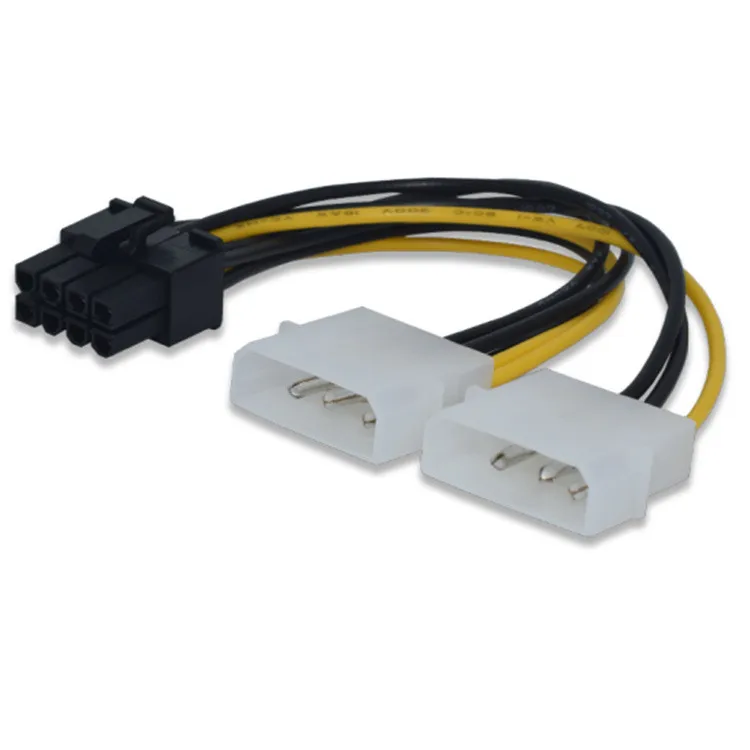 

8Pin to Dual 4Pin Video Card Power Cord Y Shape 8 Pin PCI Express To Dual 4 Pin Molex Graphics Card Power Cable 17cm