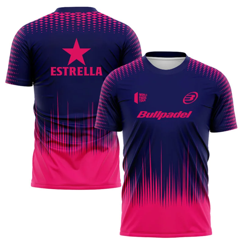 Fashion Gradient Harajuku Men's T Shirt Padel Tennis Sportswear Summer Outdoor Run Fitness Short Sleeve Fashion Oversized Tops 4