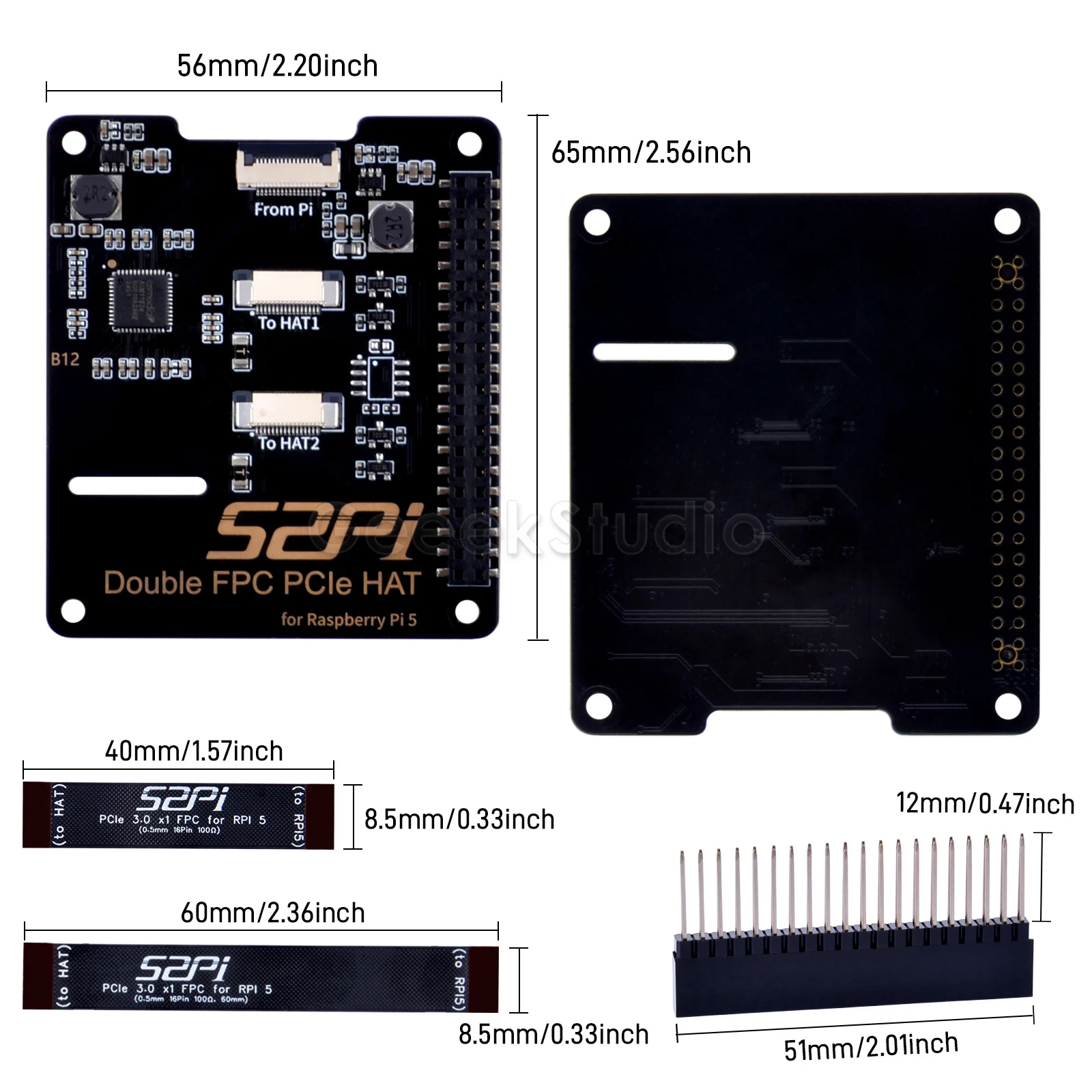 Duplo Fpc Pcie Hat Adaptador Board Raspberry pi B12 - Imagem 5