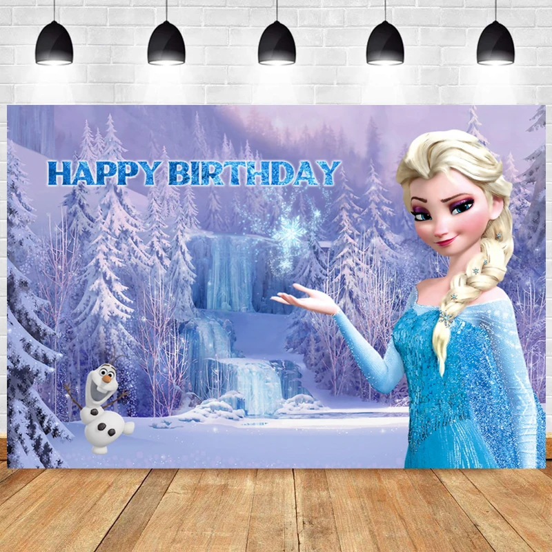 Viola Congelato Decorazioni Per Feste Di Compleanno Sfondo Snow Queen Magic Winter Wonderland Sfondo Fotografia Puntelli Photo Banner