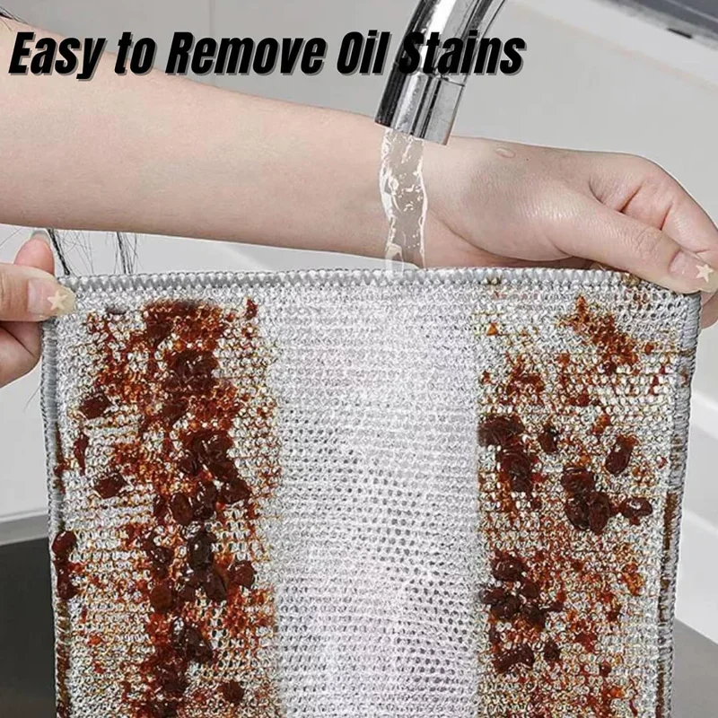 Magic Wire Cleaning Cloth Washable Multipurpose Anti Scratch Cloth Metal Wires Rags Kitchen Cleaning 10-2pc cleaning cloth