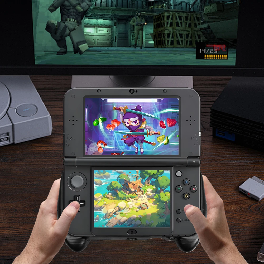 닌텐도 뉴 3DS XL LL용 핸드 그립 핸들 스탠드, 킥스탠드 컨트롤러 그립 케이스, 게임 컨트롤러 케이스, 핸드 그립 홀더