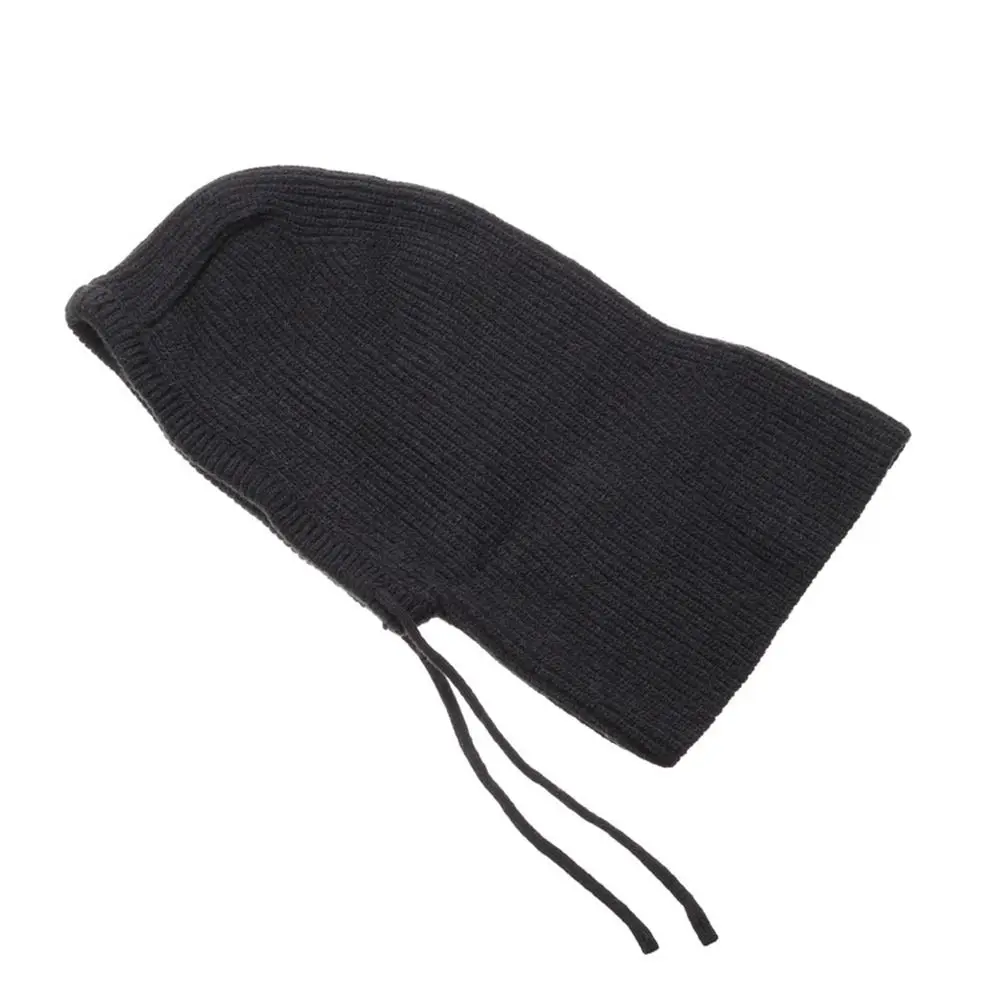 Winter Knitted Balaclava Hat Drawstring Hat Scarf Dual-purpose Pullover Cap Windproof Women's Head Hooded Cap for Men&Women