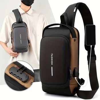 Multi Pocket Functional Chest Bag, Sports Fitness Business Sling Bag, Outdoor Travel Shoulder Purse & Backpack