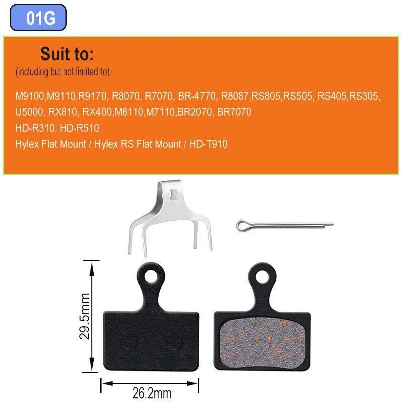 2 Pair (4pcs) MTB Bicycle Hydraulic Disc Brake Pad Semi-Metallic Brake Pads For b01s SRAM AVID HAYES Magura ZOOM Cycling Part 4