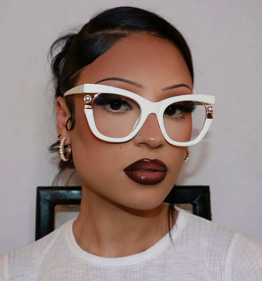 R56633 Women Brand Design Pearl Decoration Reading Glasses