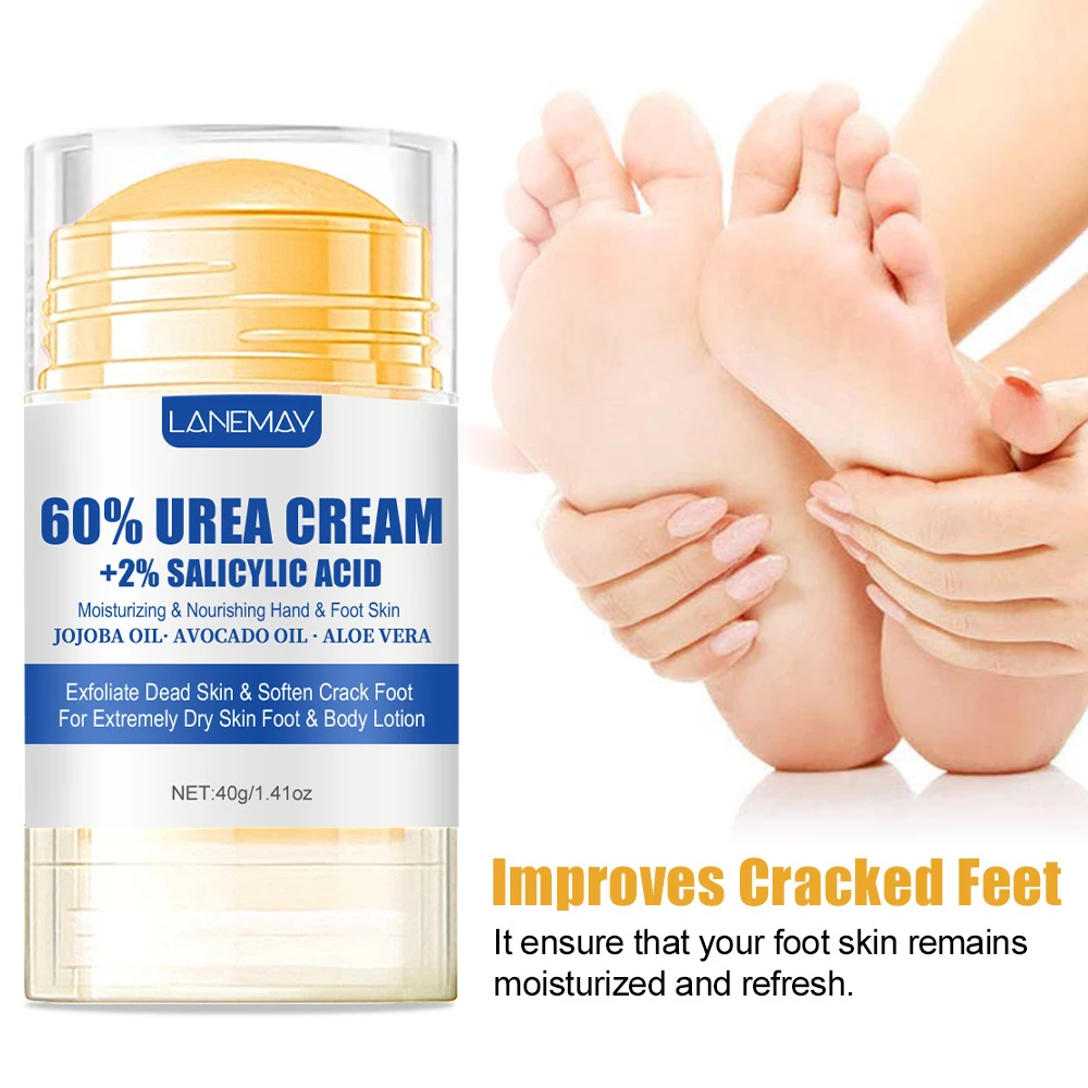 Foot Cream 40g Ultra-Hydrating 60% Urea Foot Cream Aloe Vera For Softening Dry Cracked Feet Gentle Exfoliation Daily Foot Care Solution