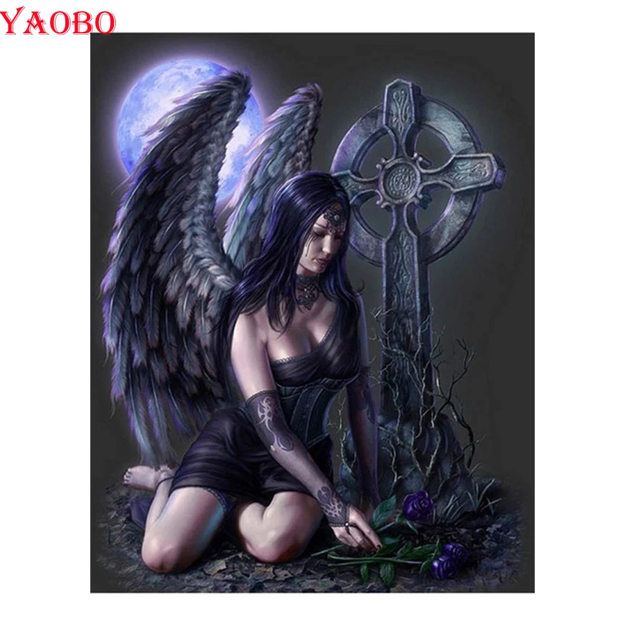 Angels and Demons Big Size Arts and Crafts for Adult Diamond Painting Art  Full Kit Figure Abstract woman And dragon Cross Stitch - AliExpress