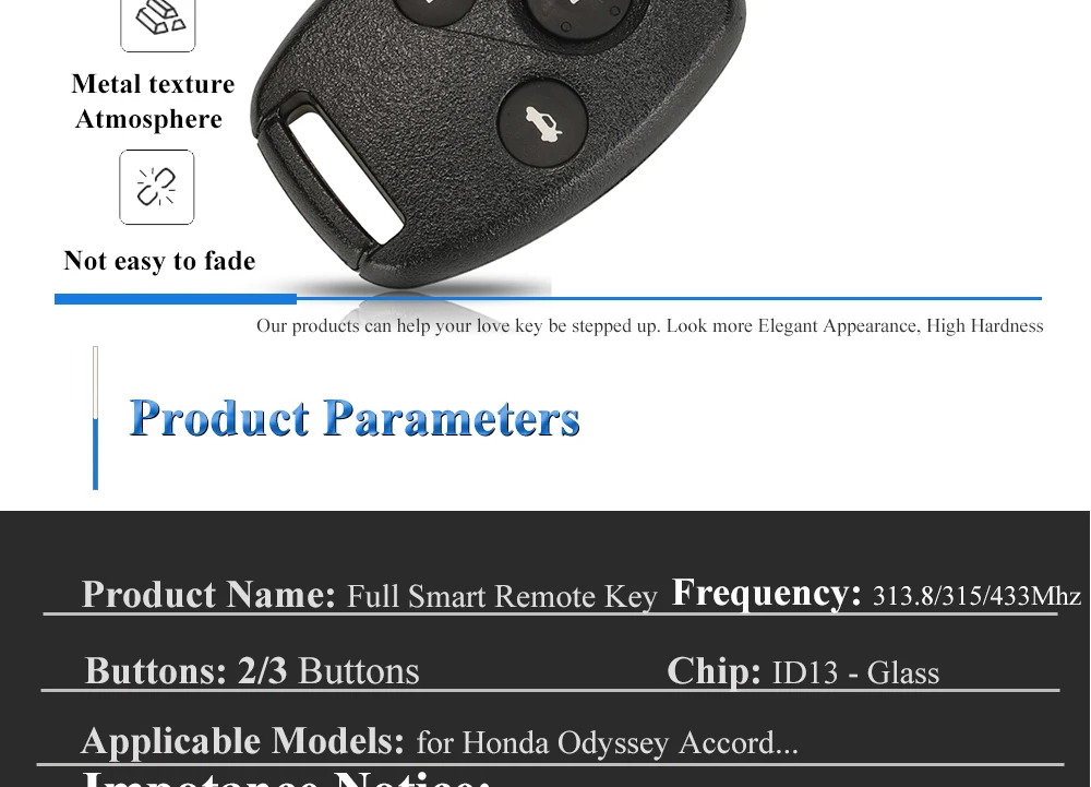 G8DJ_313/315/433 G8D-440H-A chiave per auto a distanza con Chip ID13 per Honda Accord Odyssey CRV Civic prima del 2004 313.8/315/433MHz chiavi Fob 11 G8DJ_313/315/433 G8D-440H-A chiave per auto a distanza con Chip ID13 per Honda Accord Odyssey CRV Civic prima del 2004 313.8/315/433MHz chiavi Fob - Saac1eb0cfb3c4dceb5ea28592d72b3b7t
