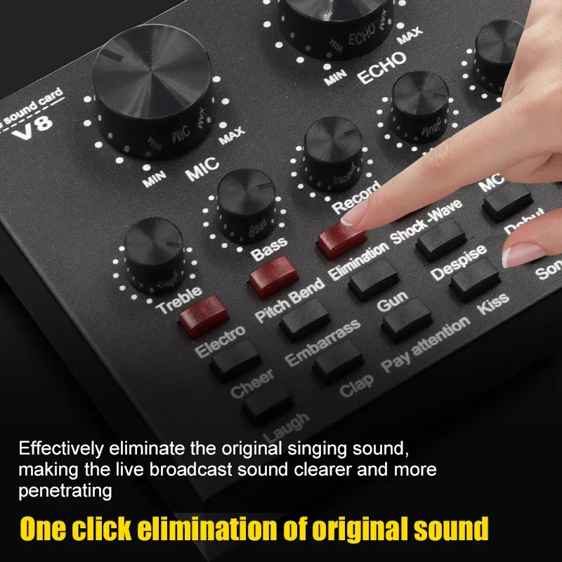 Audio Mixer V8 V8S Audio Mixer USB External Headset Microphone Webcast Personal Live Broadcast Sound Card For Phone Computer