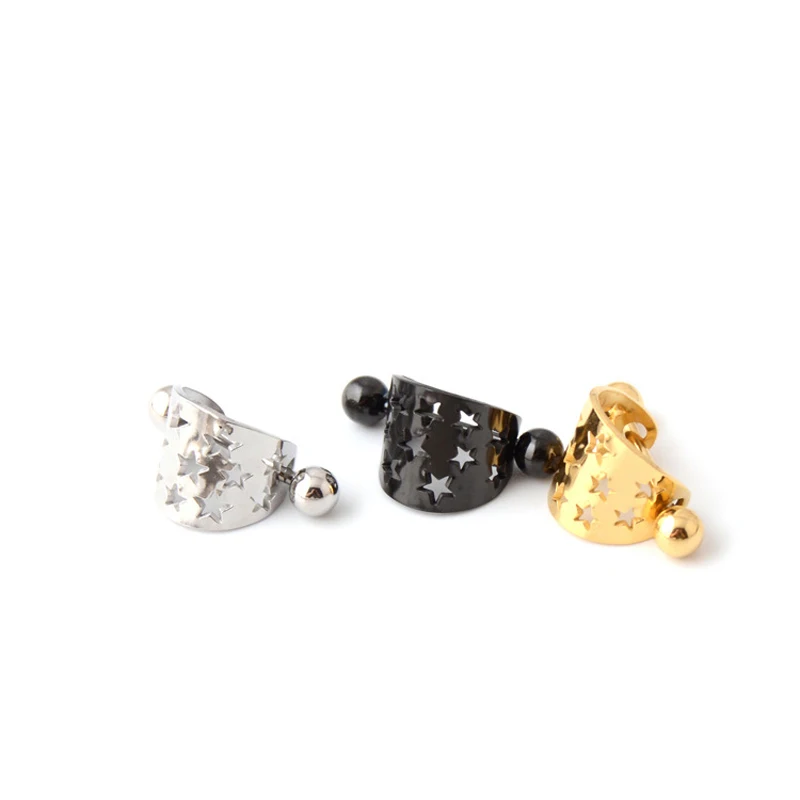 16G Stainless Steel Ear Piercing Horseshoe Shield Cuff Ear Helix Cartilage Cuff Ring Earrings Body Jewelry Piercing
