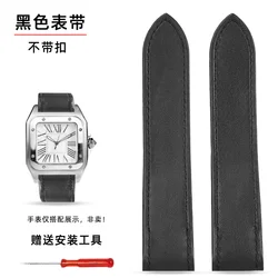 Premium Genuine Leather Watch Strap - Elegant 23mm & 20mm Leather Watchband with Dedicated Interface - Width - 23mm (Black - No Buckle)