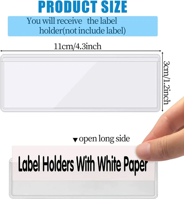Porte-étiquette adhésif en plastique transparent, porte-étiquettes auto- adhésifs, étagère de supermarché, boîte à leçons, cuisine d'affaires, 1.2 ×  4.3 po - AliExpress