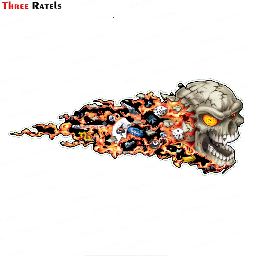 

Three Ratels L289 Exploding Skull Left & Right Decal Car Decoration Stickers Japanese Anime Auto Decals Vinyl Material