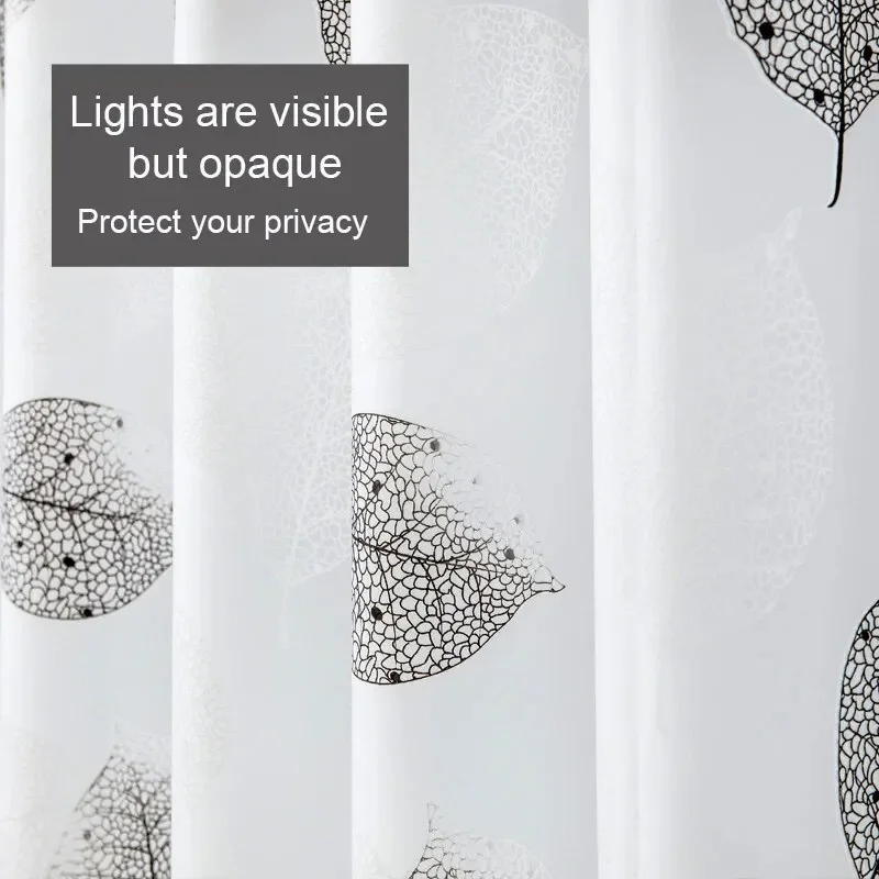 Shower curtain leaf pattern image 3