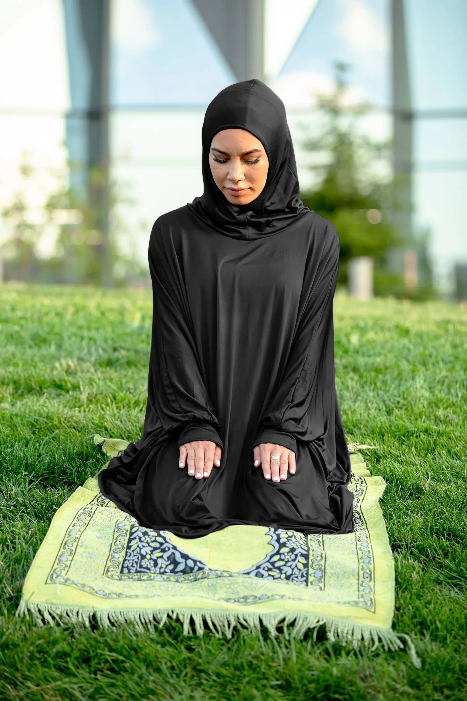 Ramadan Solid Loose Simple Kaftan Abayas, Elegant Batwing Sleeve Maxi Length Dress, Women's Clothing