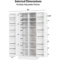 Pantry Cabinet,59" Tall White Kitchen Storage Cabinet with 2 Doors and Adjustable Shelves, Food Storage Freestanding Cupb 2