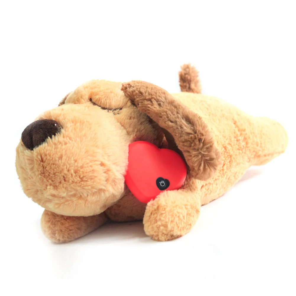 Puppy Heartbeat Soothing Hug Toy Dog Heating Plush Doll Pet Comfortable Behavioral Training Play Aid Tool Anxiety Relief Sleep