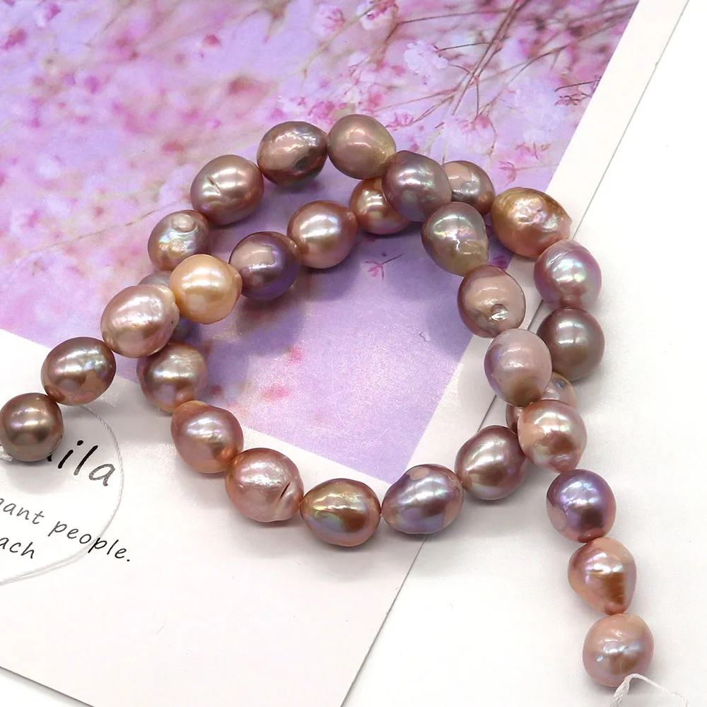 Irregular Round Charm Purple Natural Freshwater Pearl Loose Bead String 10-11mmDIY For Making Necklace Earrings Bracelet Jewelry