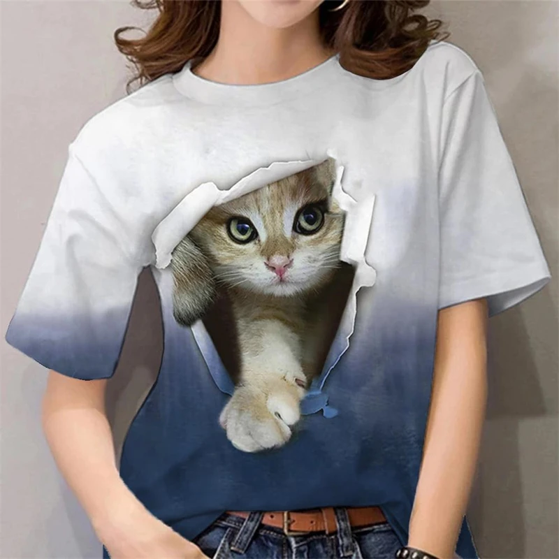 ★ITZAVIBE★ CAT GIRL T SHIRT (2 COLOR) ANGEL CAT T-SHIRTS VER.2_BLACK - ITZAVIBE