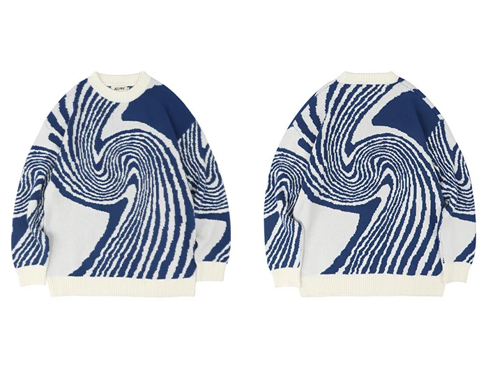 LACIBLE Autumn Winter Sweater Men Women Whirlpool Knit Sweater Harajuku  Loose Casual Knitted Sweater Pullover Hip Hop Streetwear|Pullovers| -  AliExpress