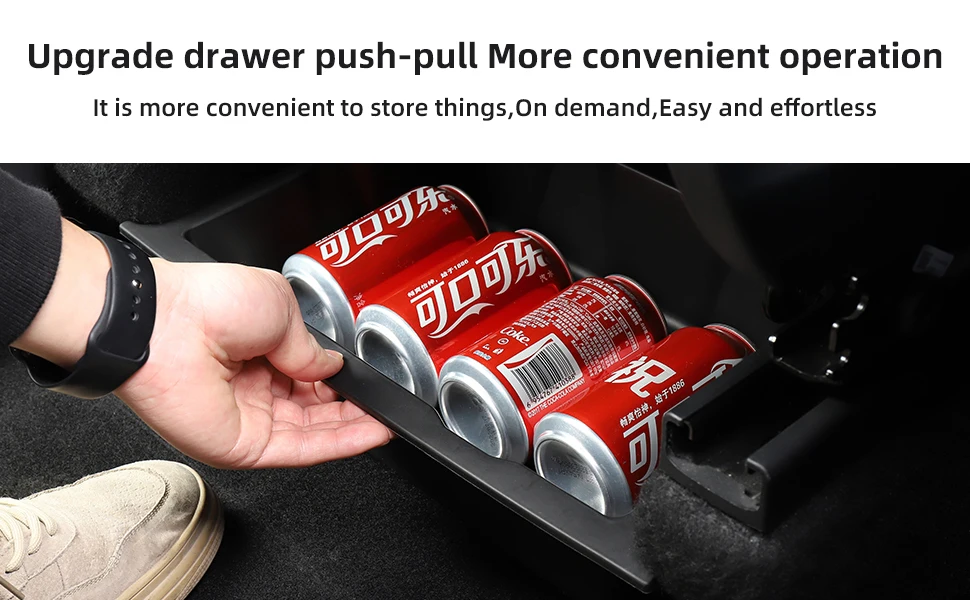 TPE Under Seat Storage Box For Tesla Model Y Car Organizer Underseat Drawer Holder Hidden Space Bins Chair Tray Car Accessories