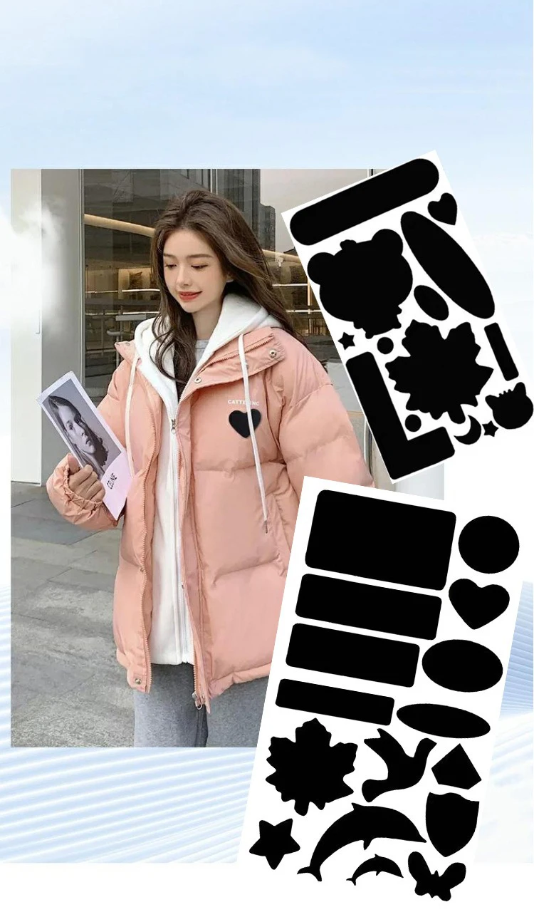 Description Picture 2 of item25x15cm Down Jacket Repair Self Adhesive Stickers Waterproof Patches Cartoon Shape Coat Cloth Raincoat Umbrel DIY Applique