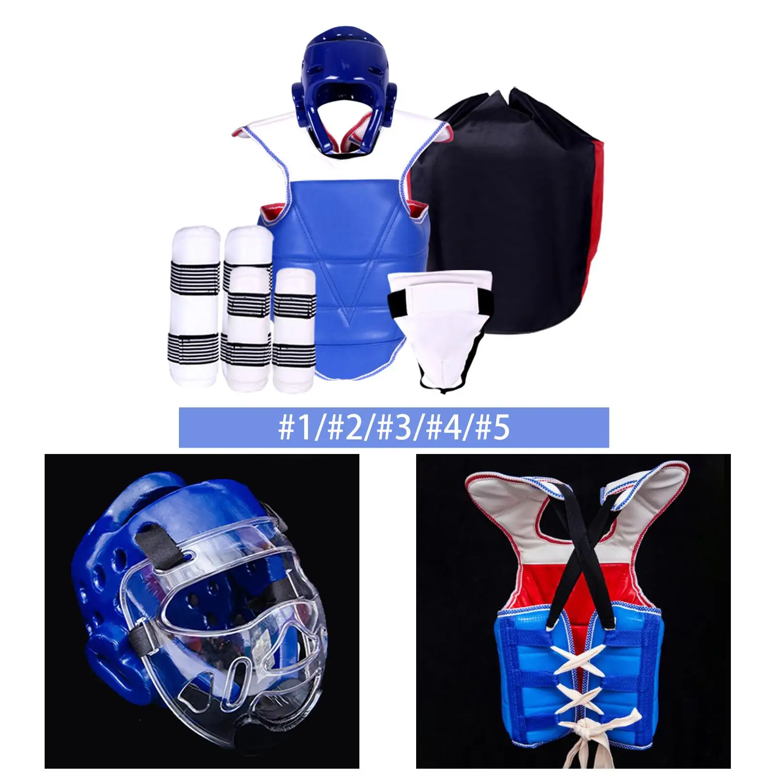 5x Taekwondo Protective Gear for Kickboxing Martial Art Sparring Training