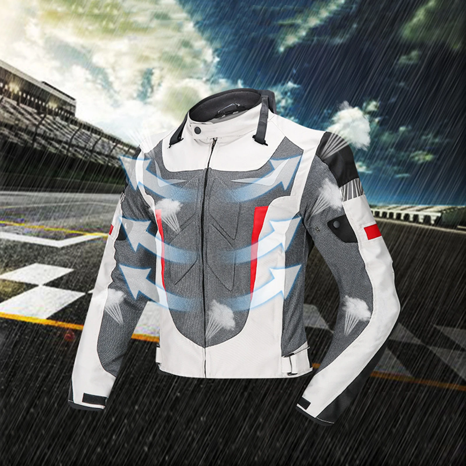 

SAIKURUN Motorcycle Jackets Men Motocross Riding Jacket with Armor Motorbike Protective Pads Gear Waterproof Racing Jacket