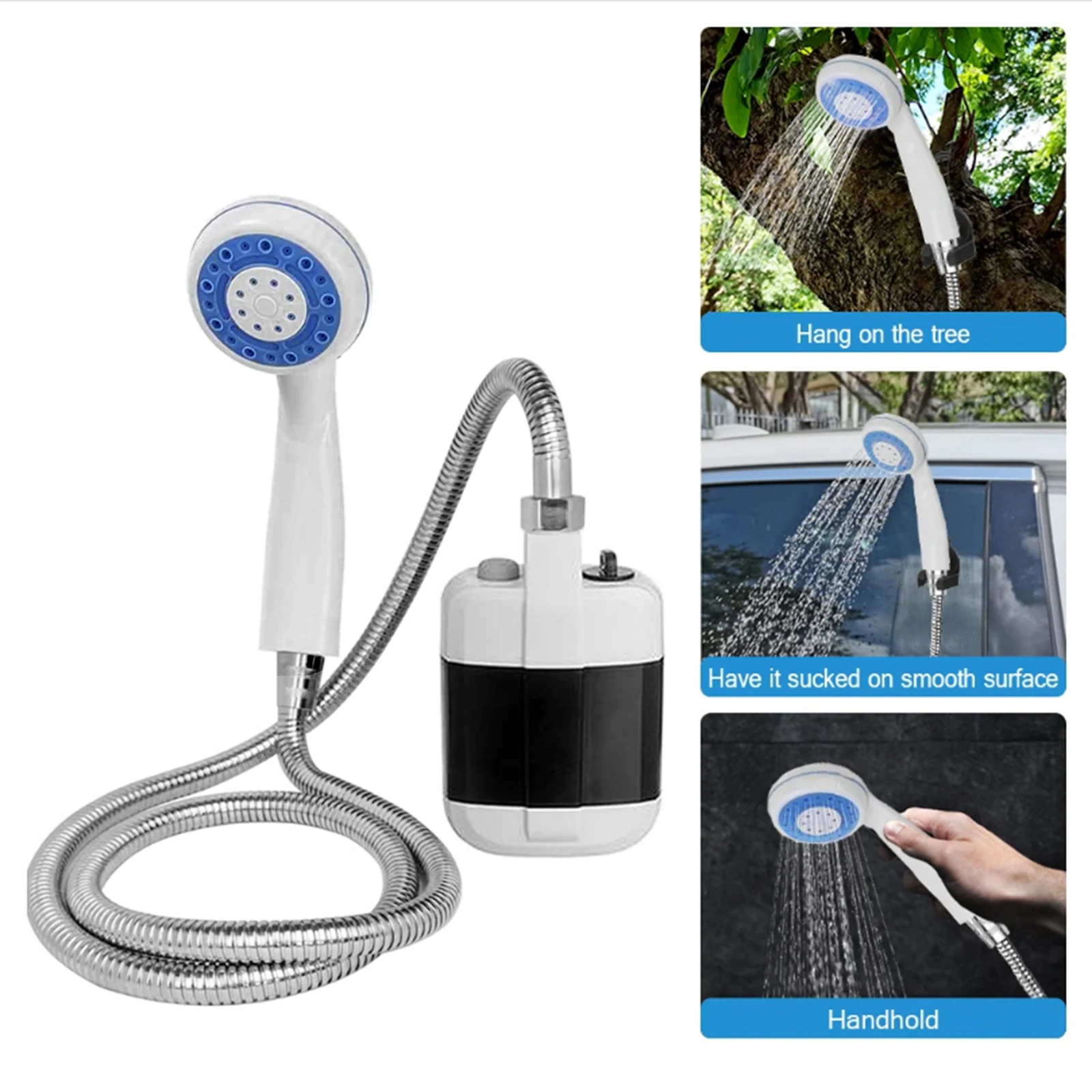 

2023 Portable Shower Set For Outdoor Camping Travel With Filter Battery Powered USB Rechargeable Pet Cleaning Garden Bathing