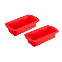 Silicone Rectangular Baking Pan for Bread, Cake, and Desserts (2pcs)