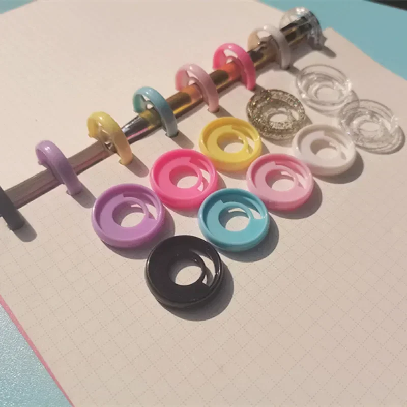 100PCS 28MM Plastic Binding Rings Pen Insertable Binding Buckle Mushroom Hole Notebook Accessories Storage CD
