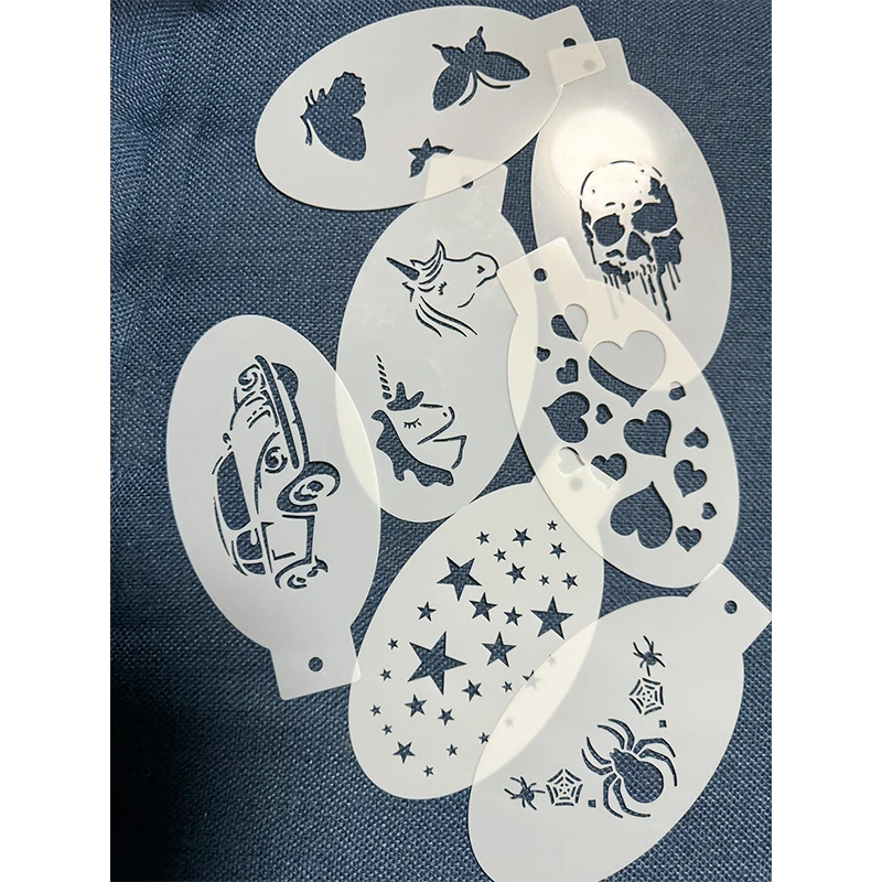 Body Painting Stencils for Face Art Halloween Christmas Birthday Party DIY Makeup Temporary Tattoos Reusable Plastics