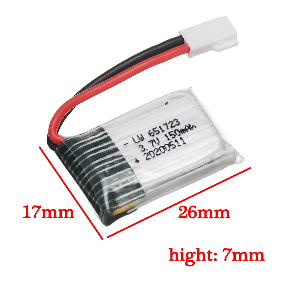 Batteries rechargeables 400mAh pour drone, pack de 5 piles RC