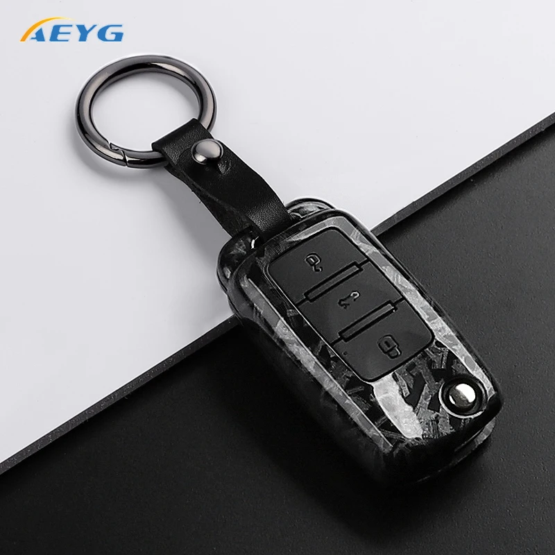 Premium ABS Carbon Fiber Car Key Case Cover