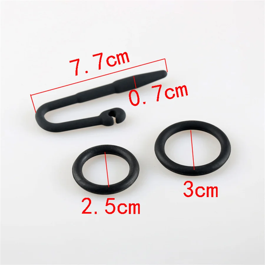 Silicone Urethral Catheter Dilator Penis Plug With Glans Ring Penis Stimulation Urethral Plug Sex Toys For Men Masturbator