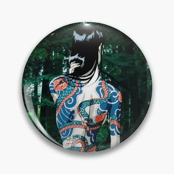 Ninja Scroll Japanese Tattoo Girl Anime Soft Button Pin Collar Gioielli In Metallo Vestiti Cute Women Cartoon Lover Fashion Hat Decor