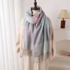 New Rainbow Color Cashmere Shawl Plaid Pattern Tassel Winter Scarf Neck Protection Warm Scarf