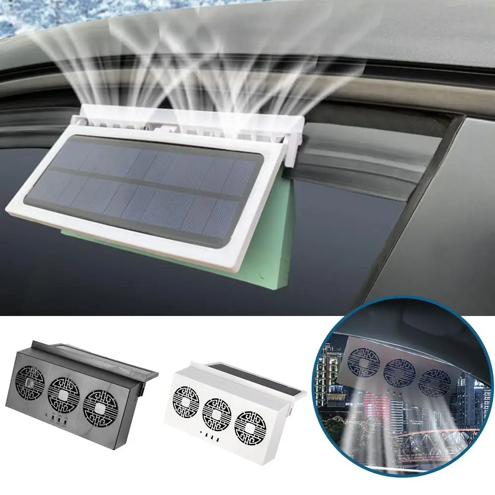 

Car Window Fan 3 Cooler Solar Powered Fan Car Ventilator Energy Radiator Backseat Odors Saving Purifiers Vent Frontseat Rem A9Y1