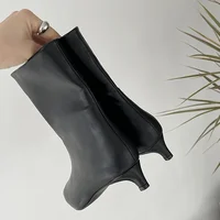 Eilyken Fashion Pointed Toe Women Ankle Boots Ladies Slim Short Shoes Low Heels Party Dress Pumps Winter Autumn Zapatos Mujer - Image 3