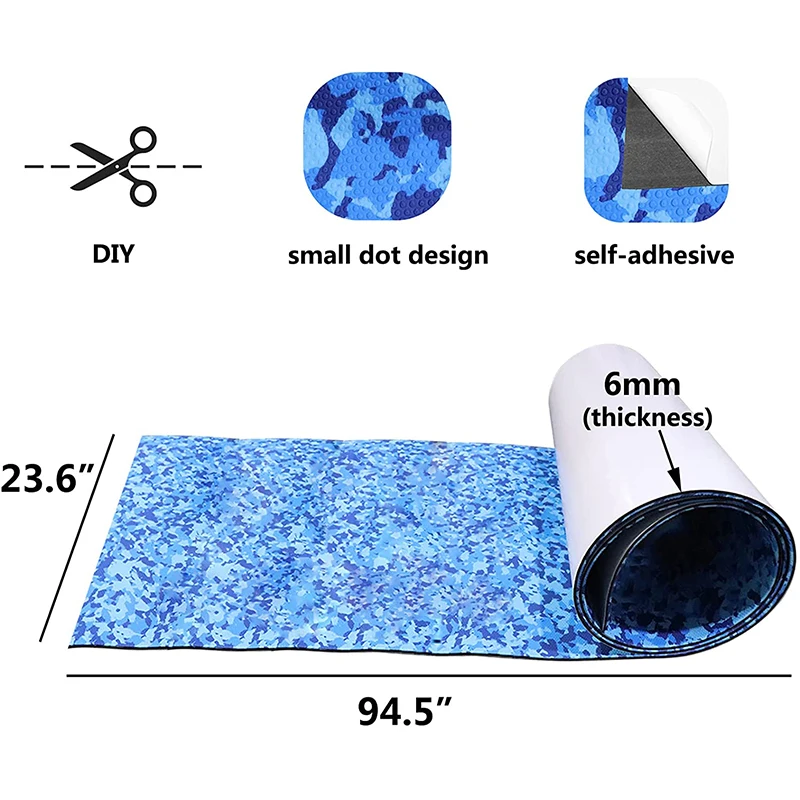 2400x600x6mm Eva Foam Boat Flooring Decking Sheet Fishing Boat Mat Self