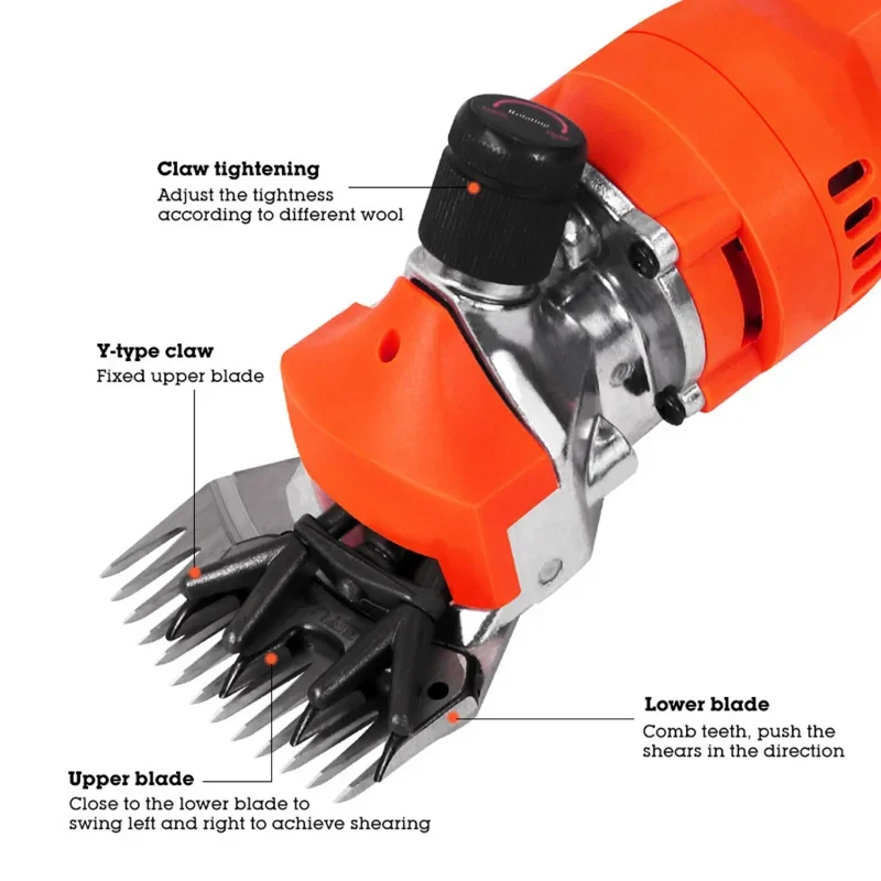 [6 gears adjustable speed] 1500W 110V/220V Electric Shearing Sheep Shear Animal Trimmer Cutter Hair Wool Scissor 4
